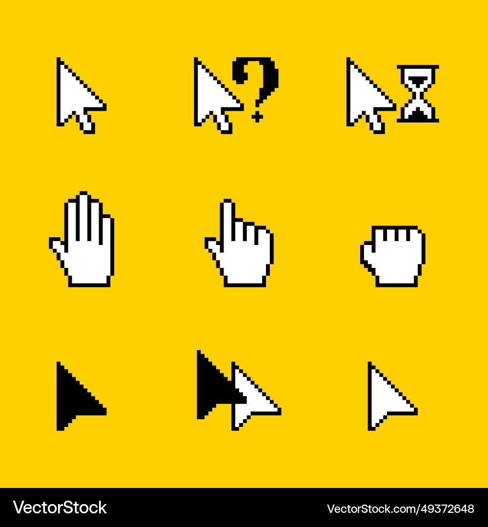 Design mouse cursor set isolated on white Design mouse cursor set isolated on white vector image