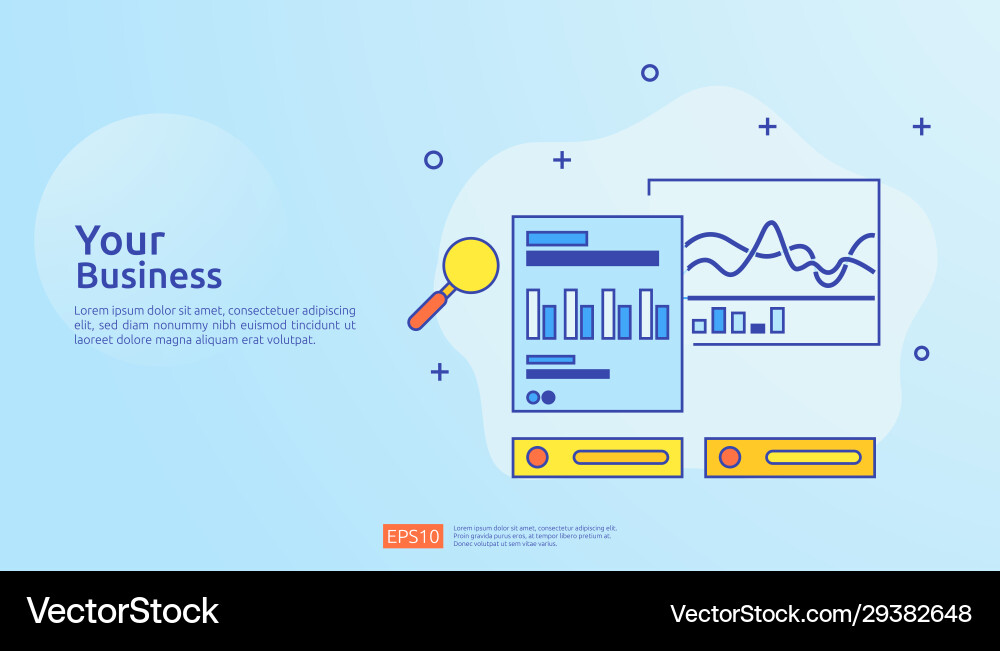 Digital graph data for seo analytics vector image