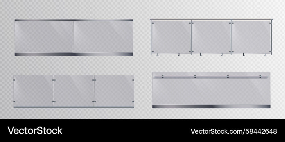 Glass Handrails - Transparent Background Vector Image