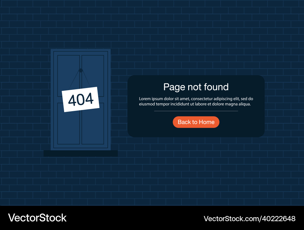 Internet network warning 404 error page or file Internet network warning 404 error page or file Vector Image