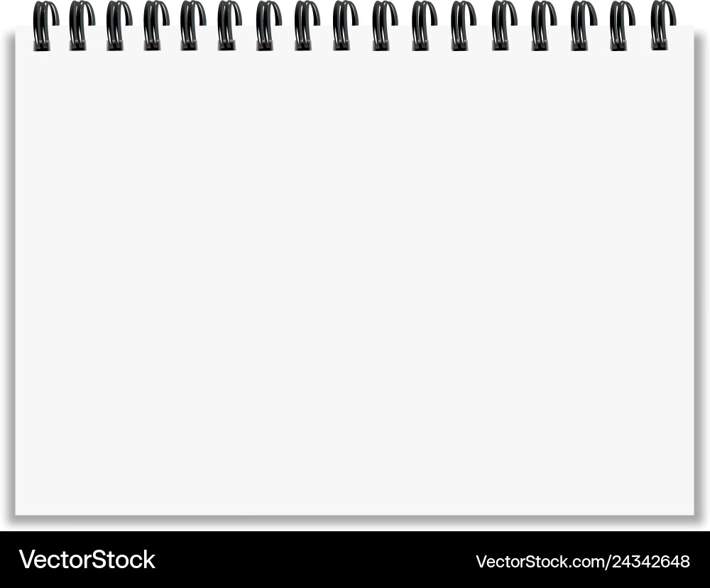 Leaf notebook with shadow on white background Leaf notebook with shadow on white background vector image