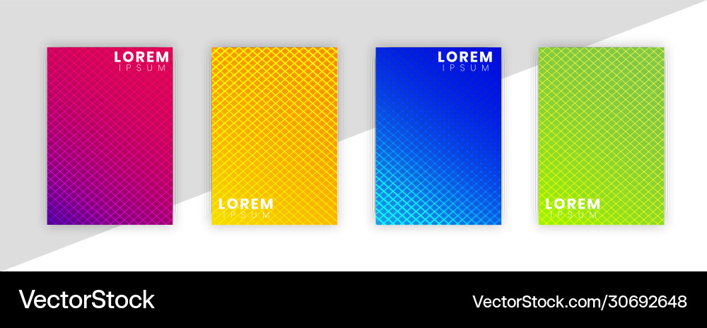 Minimal cover template set with gradient design vector image