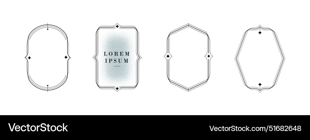 Minimal Sparkle Frame Set Vector Image