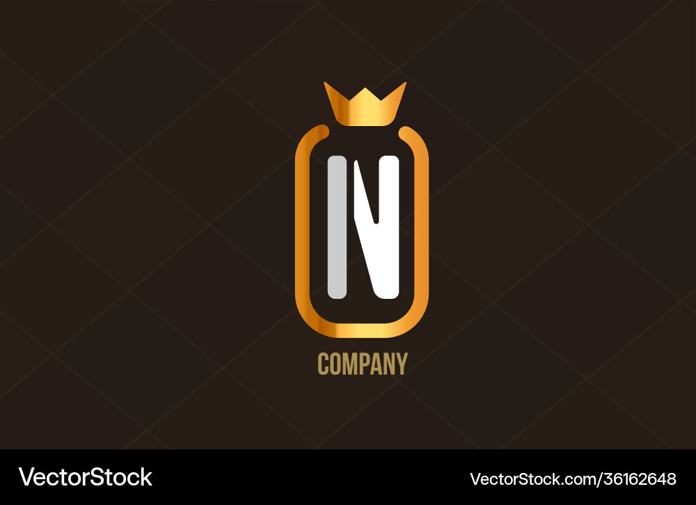 N goldenen König Krone Alphabet Buchstaben Logo N goldenen König Krone Alphabet Buchstaben Logo vektorbild