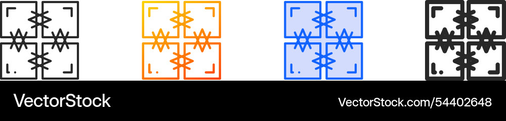 Patchwork iconthin linear gradient blue stroke Patchwork iconthin linear gradient blue stroke vector image