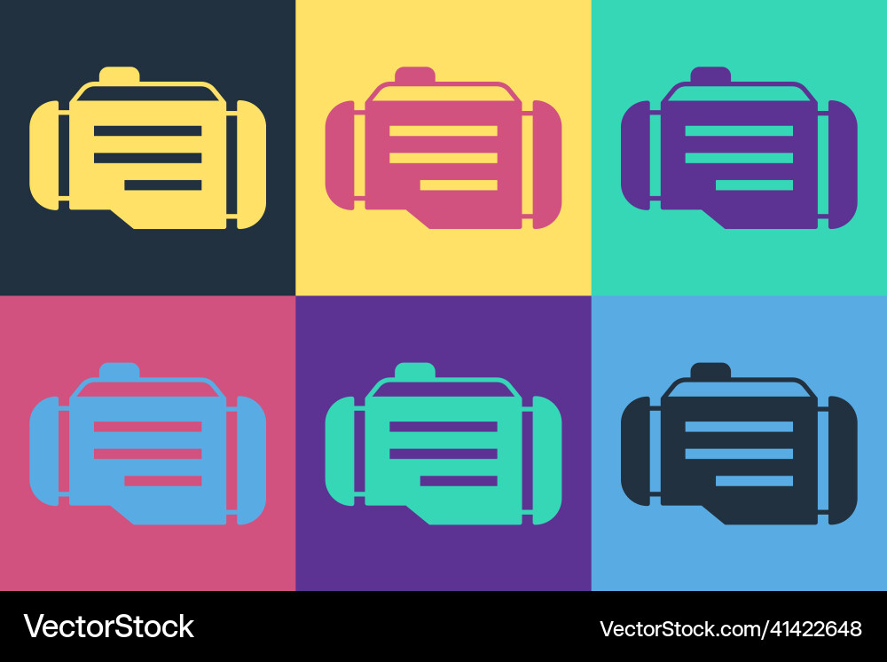 Pop art check engine icon isolated on color Pop art check engine icon isolated on color Vector Image