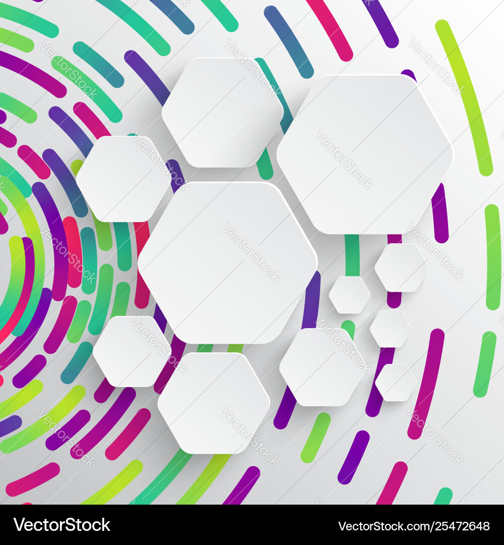 Rounded shape with shadow and colorful circle Rounded shape with shadow and colorful circle Vector Image