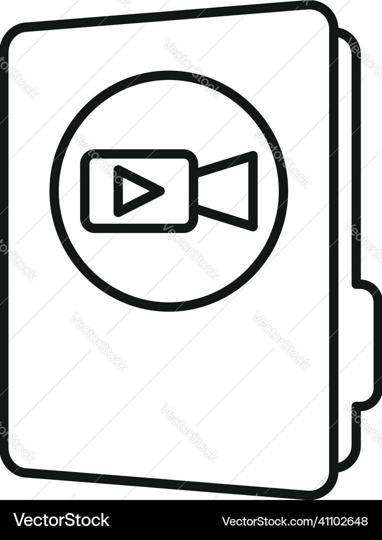 Scenario movie folder icon outline routine vector image