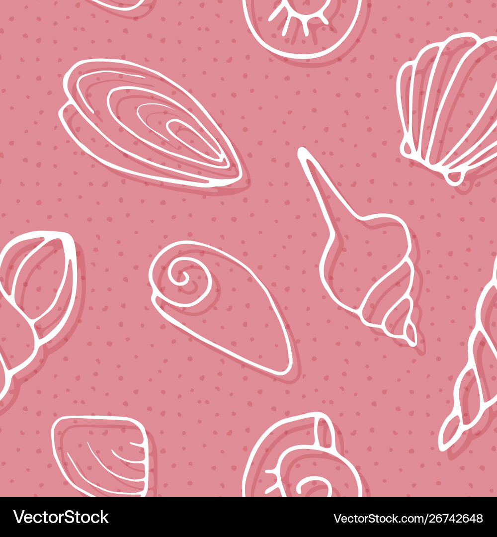 Seamless pattern seashells Seamless pattern seashells vector image