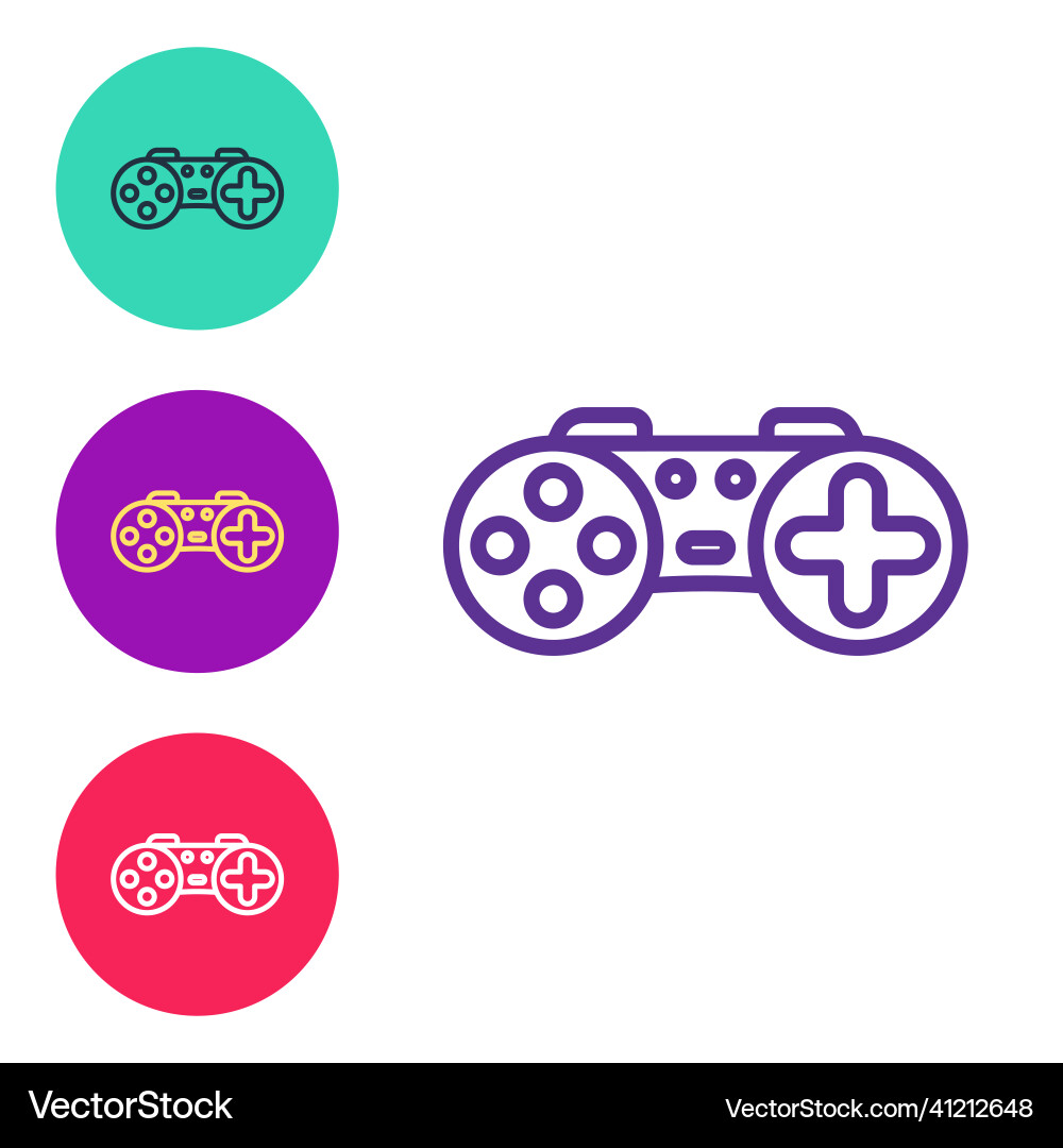 Set line gamepad icon isolated on white background Set line gamepad icon isolated on white background vector image
