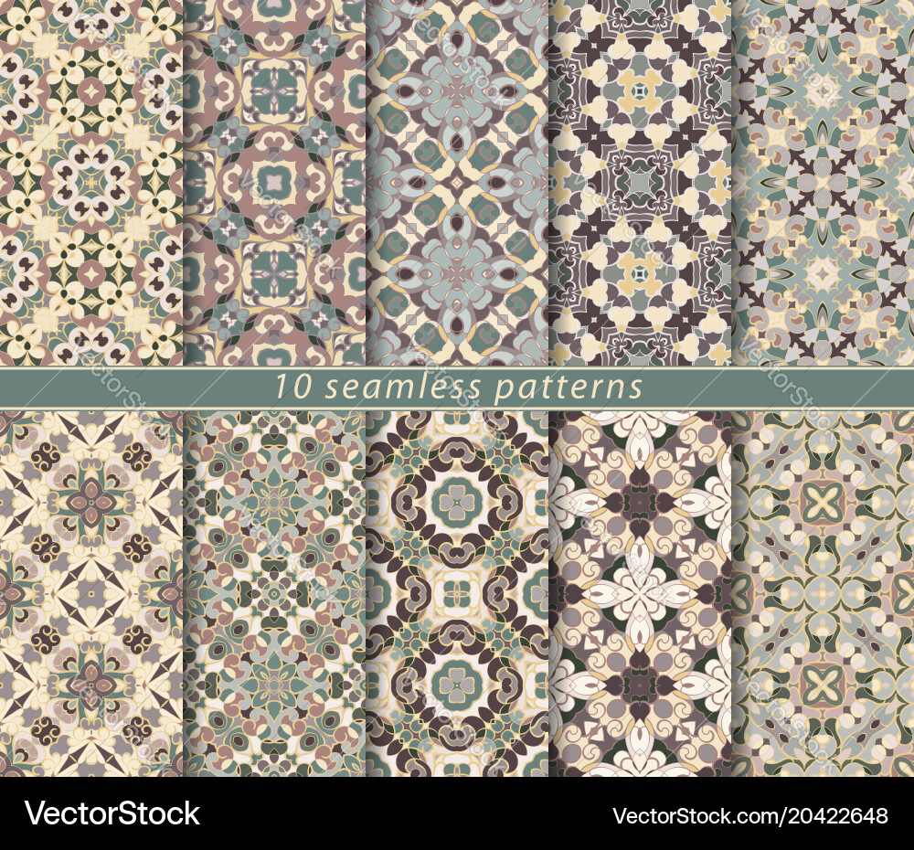 Set of seamless pattern vector image