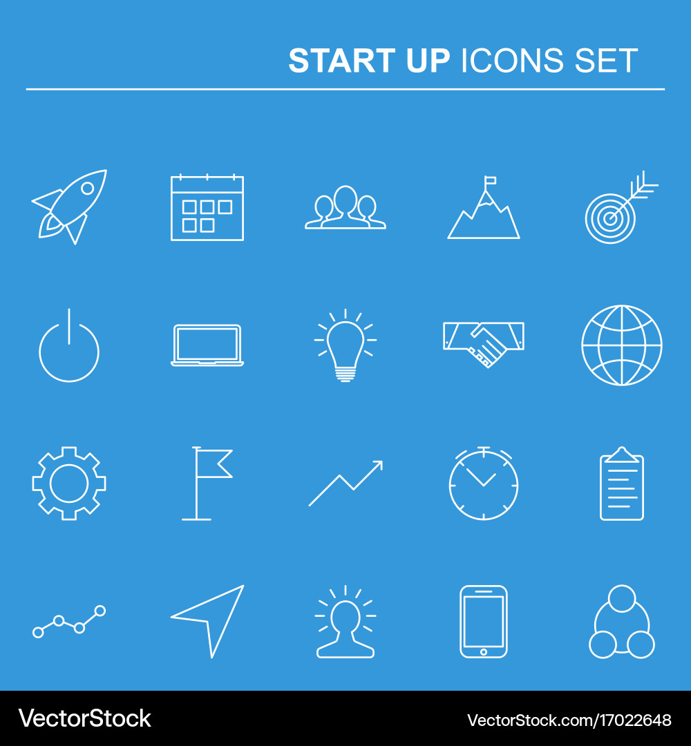 Startup and business line icons set design Vector Image