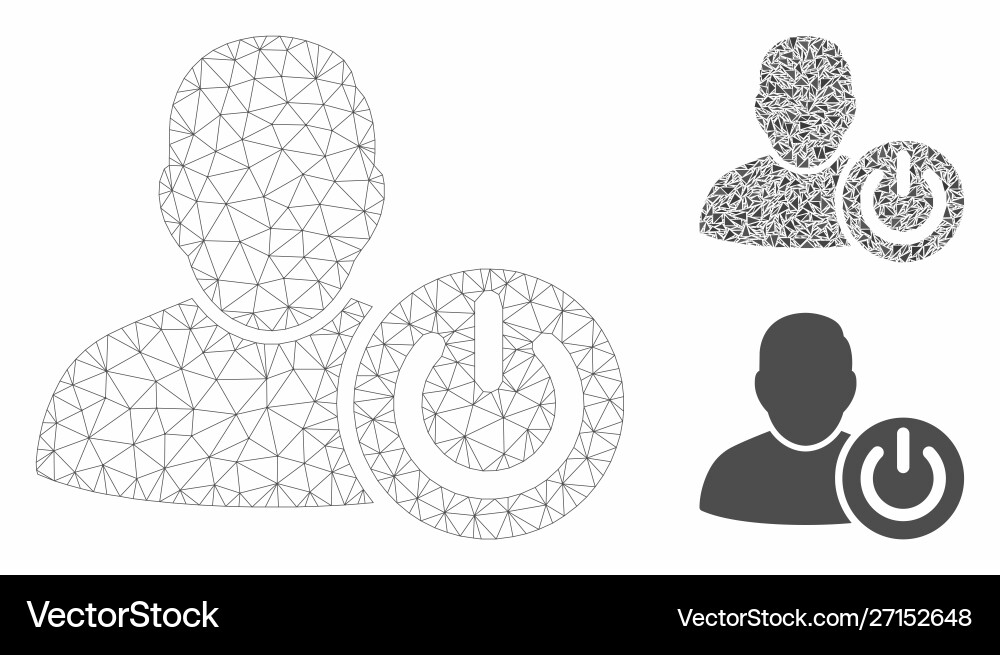 User log off mesh 2d model and triangle User log off mesh 2d model and triangle vector image