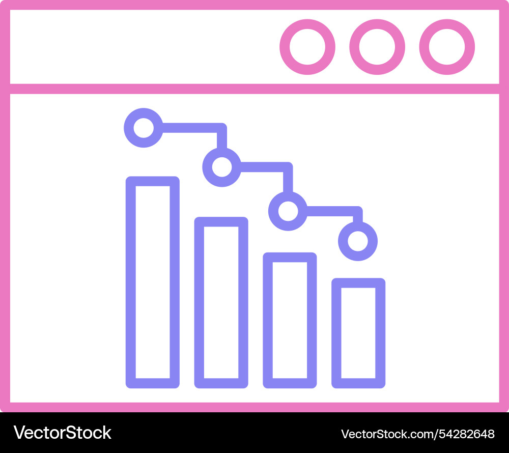 Web browser line two colour icon Vector Image