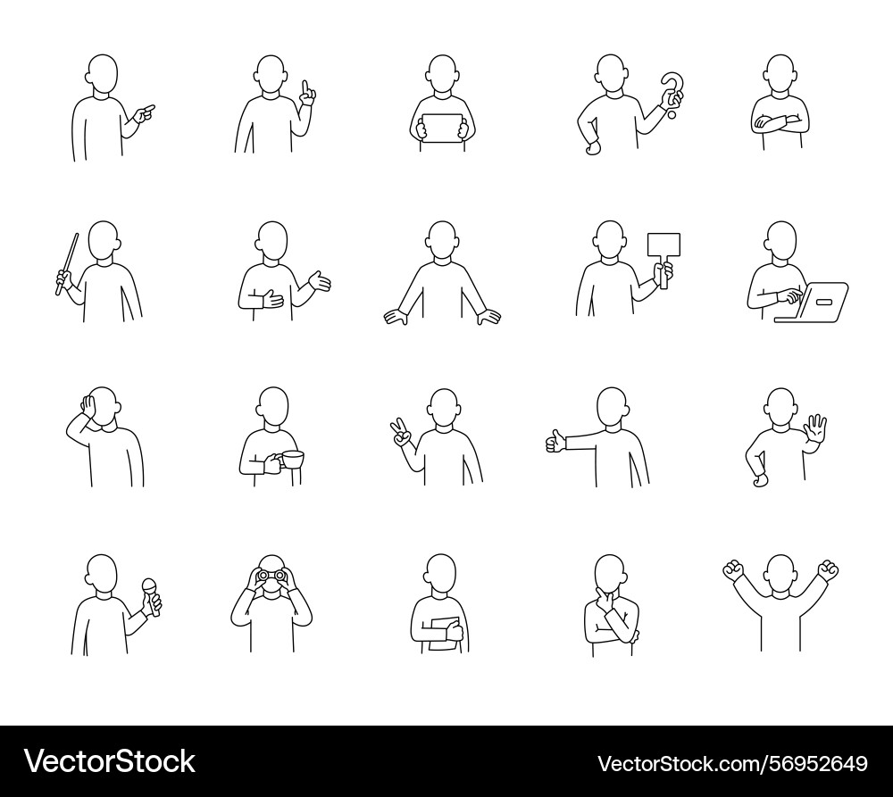 Abstract guide character set vector image