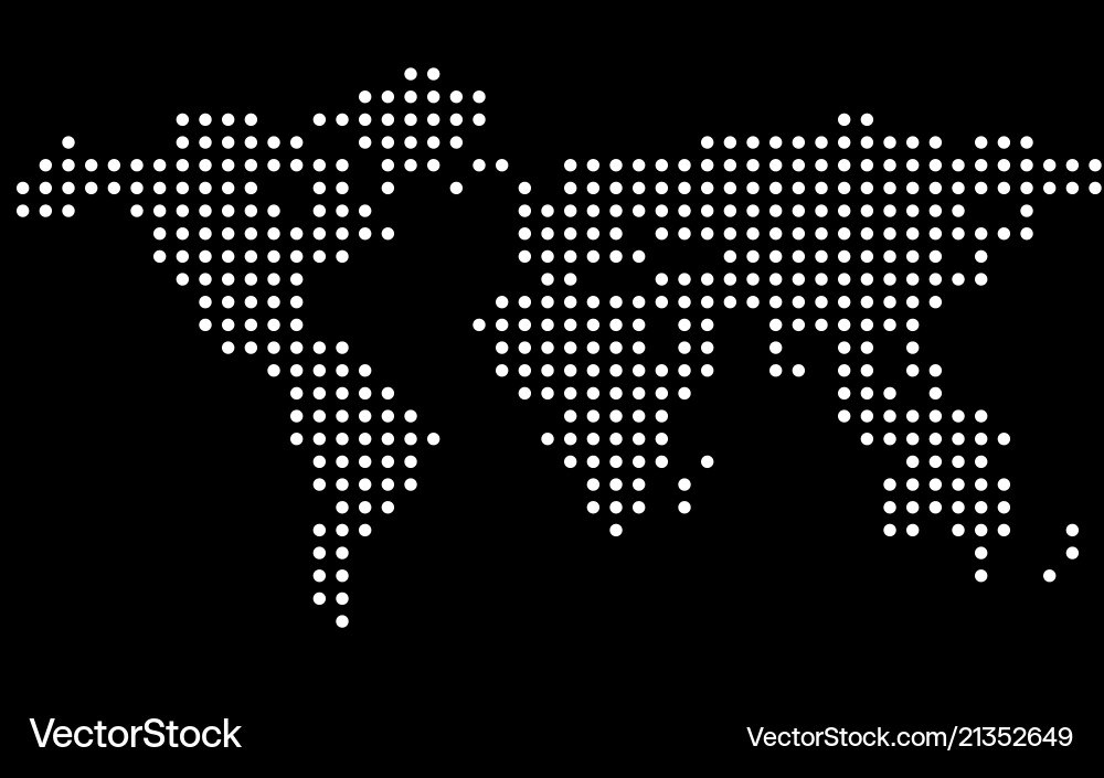 Abstract world map with glowing dots Abstract world map with glowing dots Vector Image