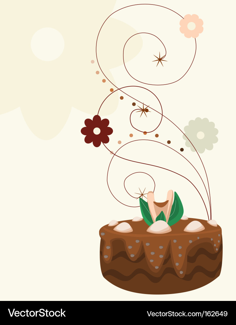 Cake with background vector image