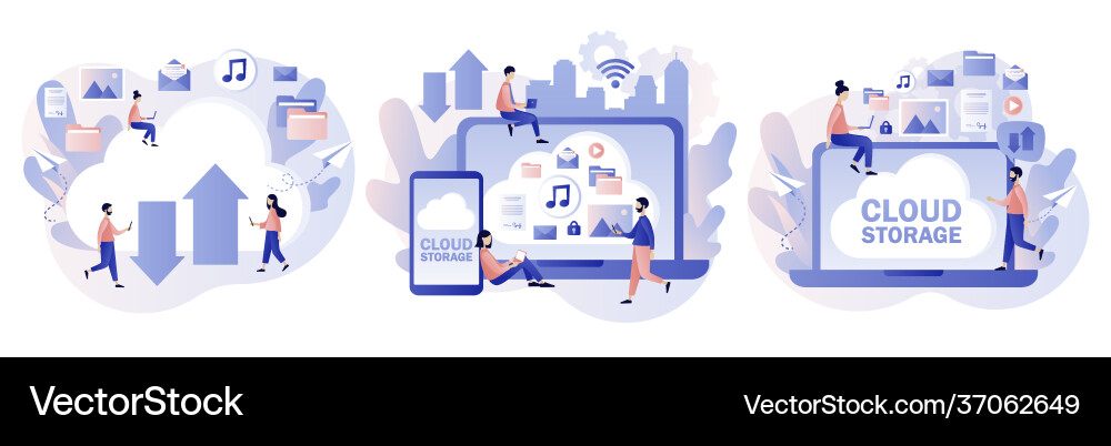 Cloud storage computing services data Cloud storage computing services data Vector Image