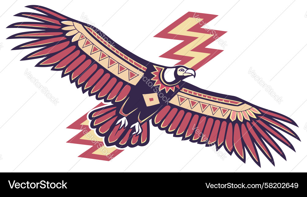 Dynamic Eagle with Lightning Vector Image