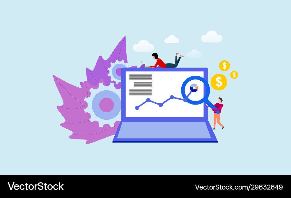 Flat web design business statistic Vector Image
