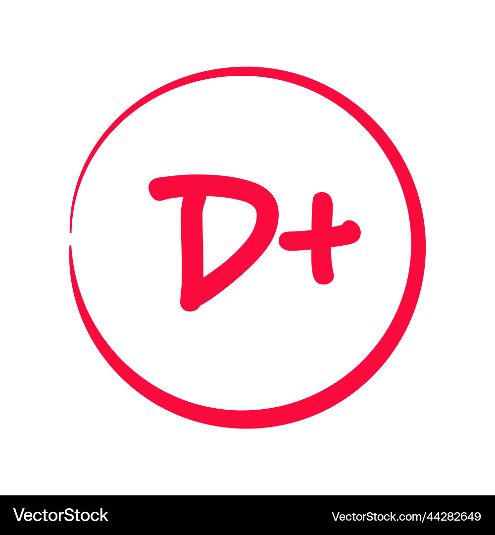 Grading system d grades for school with plus Vector Image