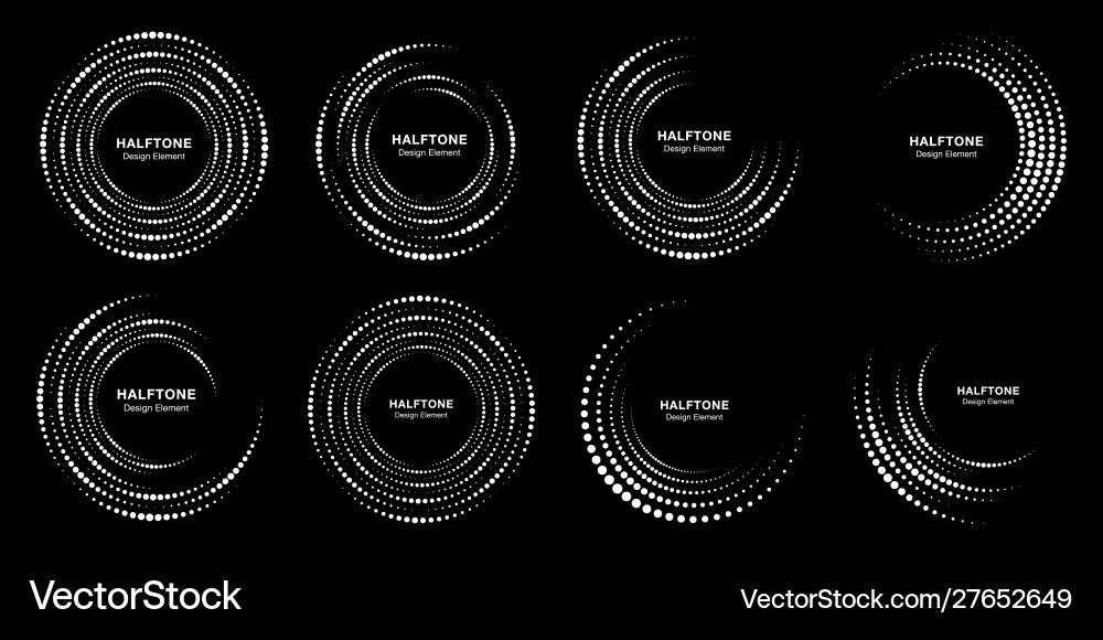 Halftone Circle Dots Pattern Vector Image