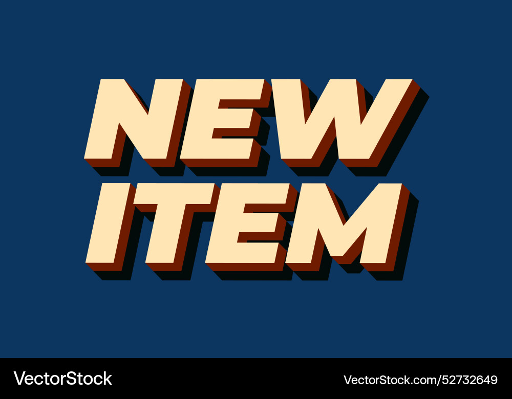 New item text effect in 3d style for print ad vector image
