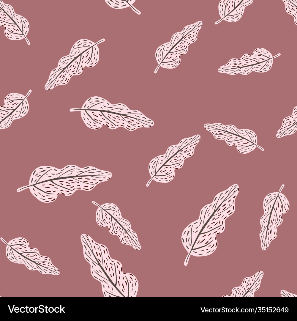 Random seamless doodle pattern with leaf elements Vector Image