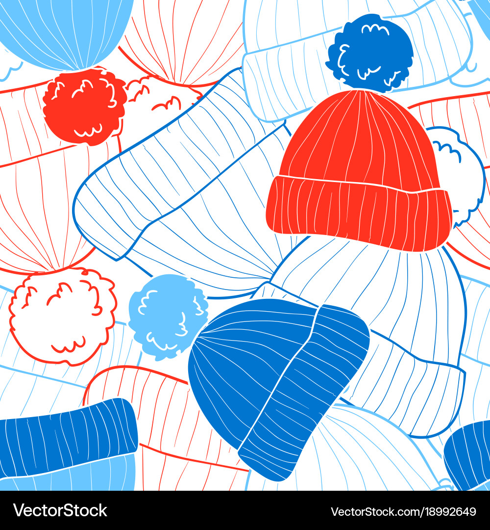 Seamless pattern with hats Vector Image