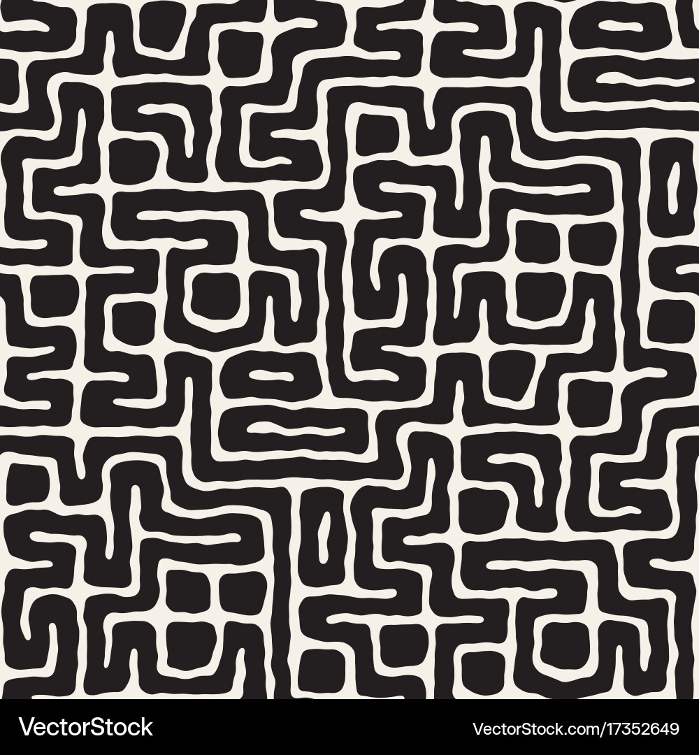 Seamless pattern with maze lines monochrome Vector Image