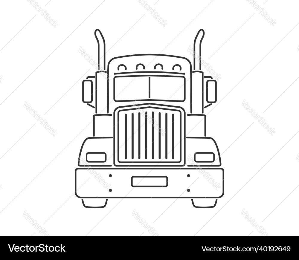 Semi truck lorry freight transportation Royalty Free Vector