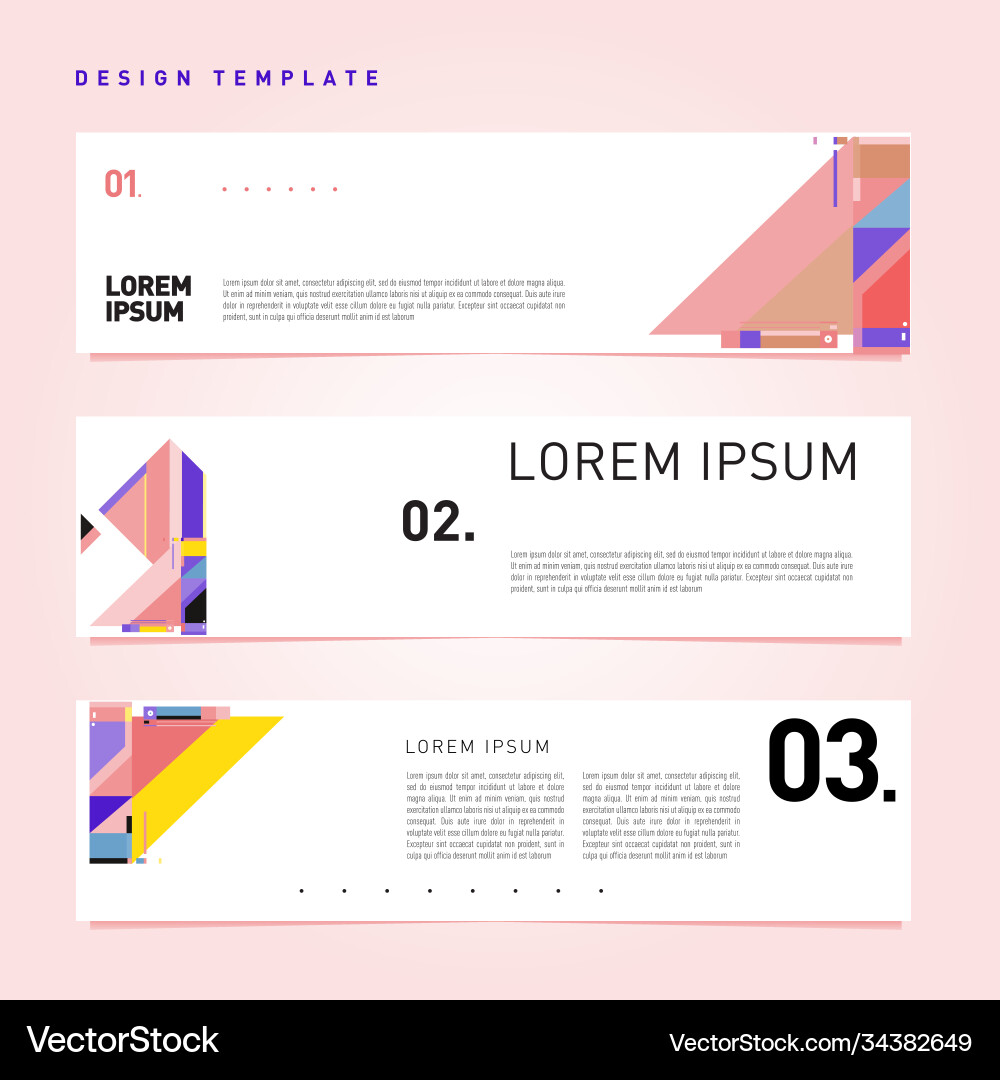 Set abstract banner web design template retro Vector Image
