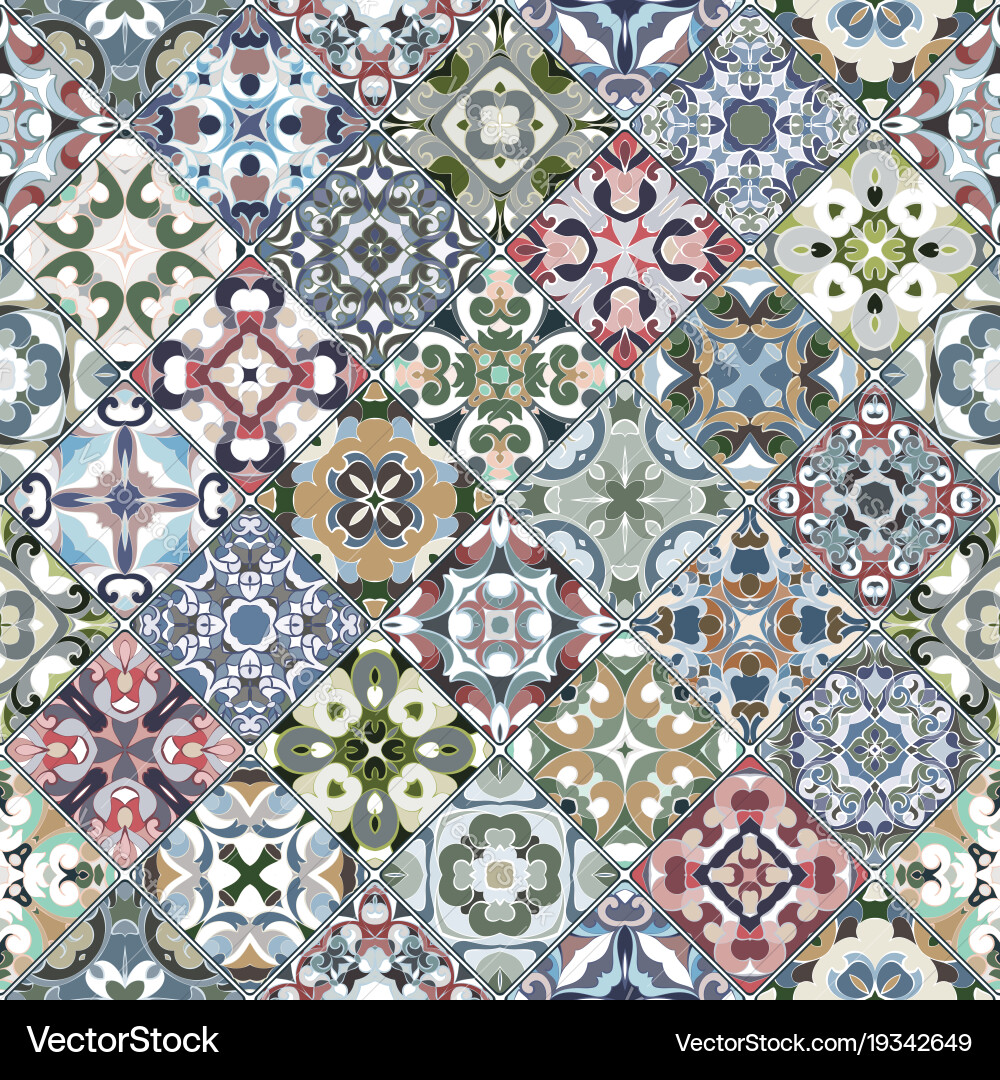 Set of square seamless patterns vector image