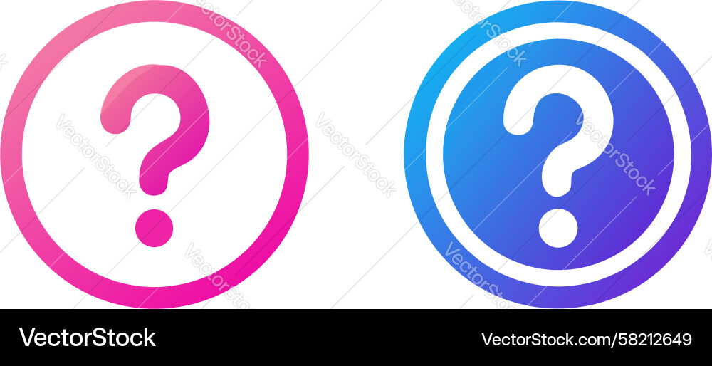 Two Question Mark Icon - Queries Vector Image