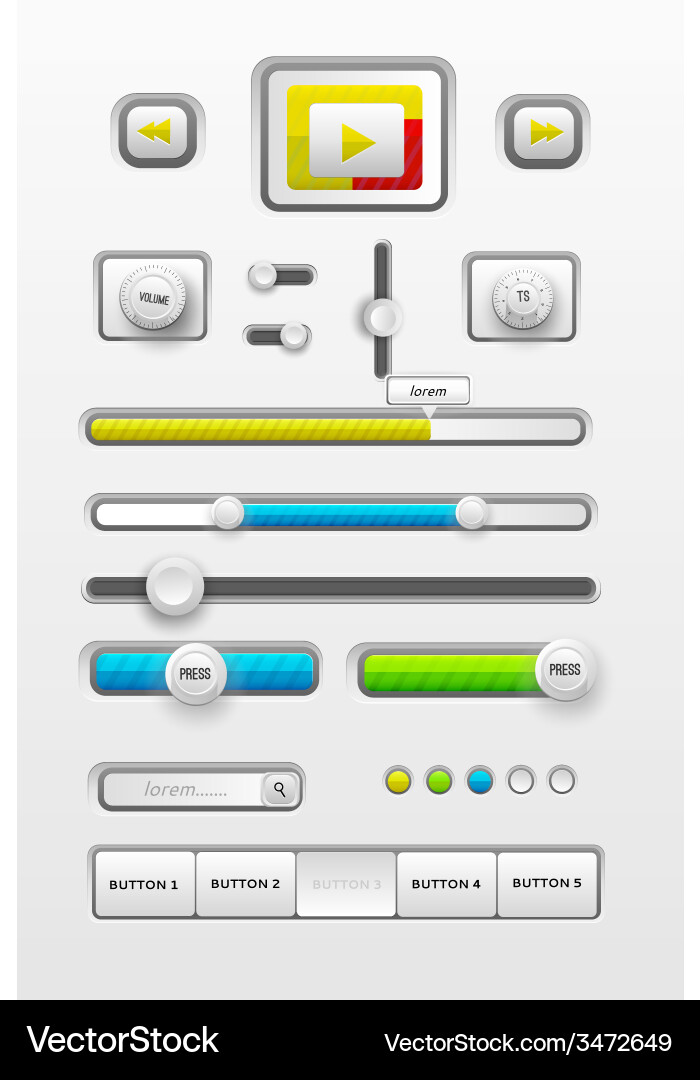 Web-Schnittstelle ui-Elemente Vektorbild