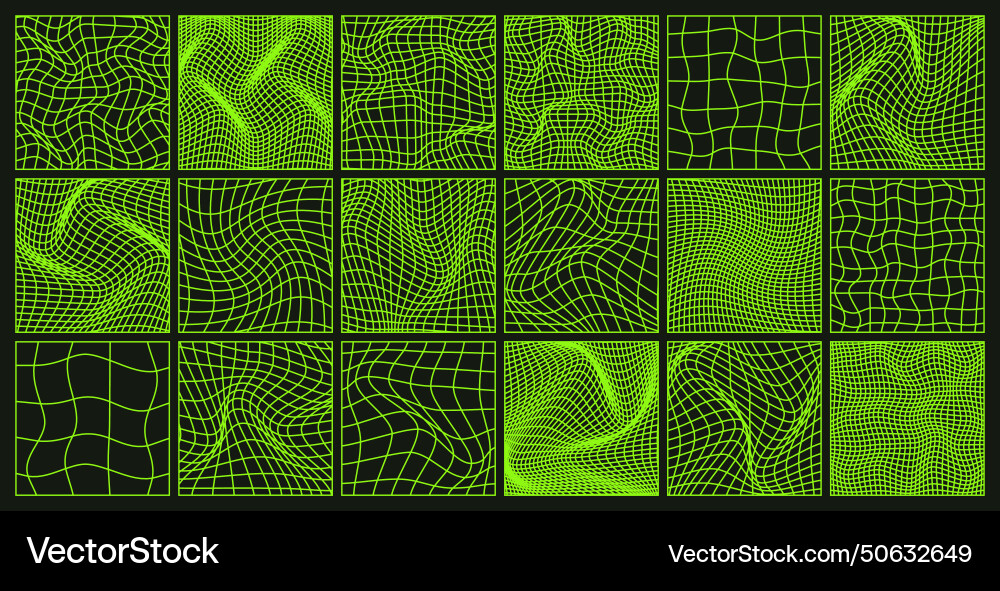 Wireframe shapes lined perspective mesh 3d grid Wireframe shapes lined perspective mesh 3d grid vector image