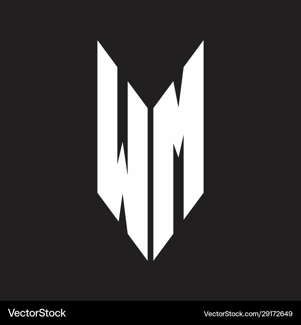 Wm logo monogram with emblem style isolated vector image