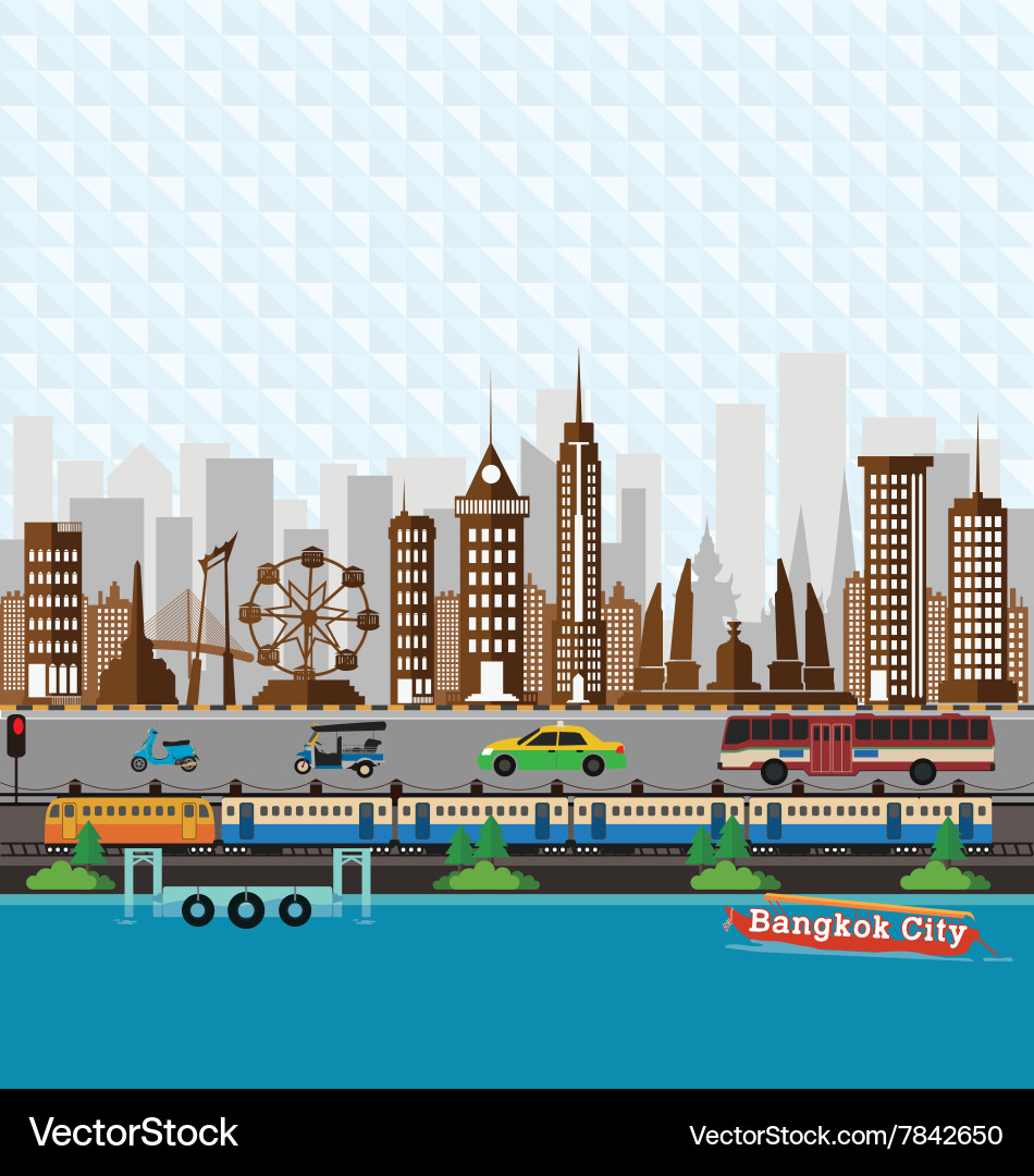 Bangkok City Royalty Free Vector Image Vectorstock