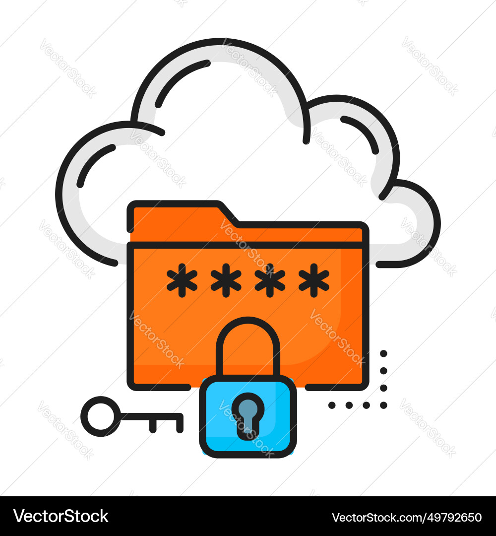 Cloud storage color icon database network server Cloud storage color icon database network server vector image