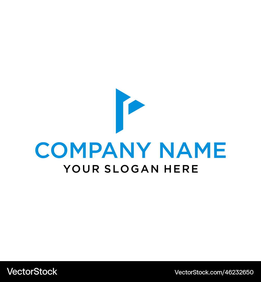 Creative design lines the p triangle shape Creative design lines the p triangle shape vector image