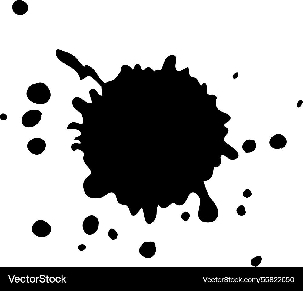 Dynamic black ink splatter with bold irregular Dynamic black ink splatter with bold irregular Vector Image