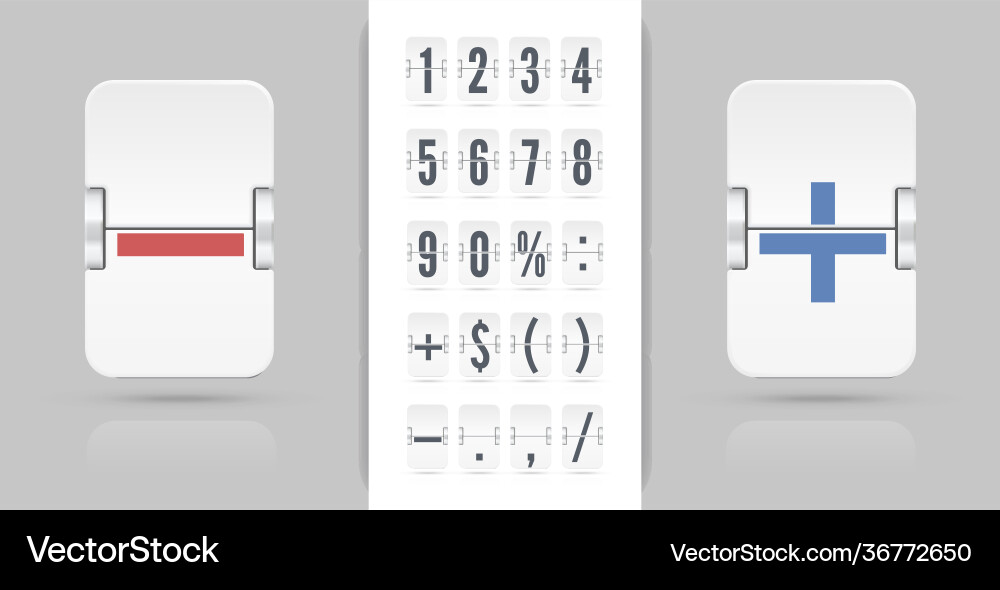 Flip countdown number on transparent Flip countdown number on transparent vector image