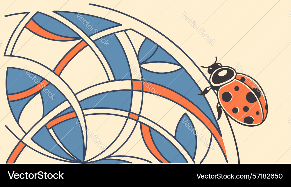 Geometric ladybug pattern abstract insect Vector Image