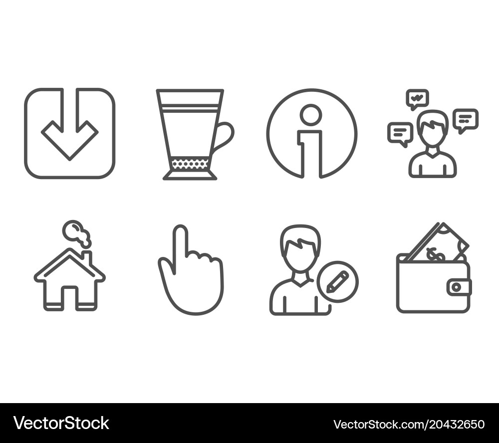 Hand click latte and load document icons Vector Image