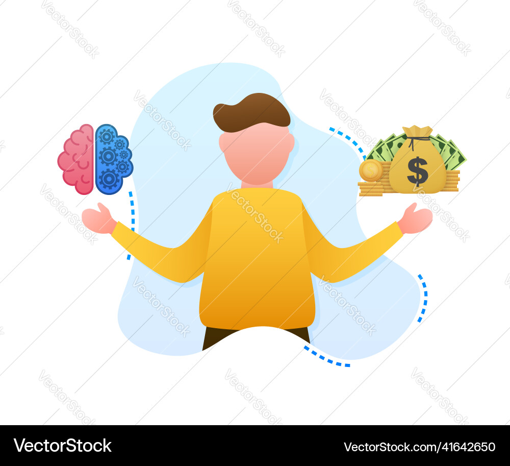 Man choosing between two options brainwork vector image