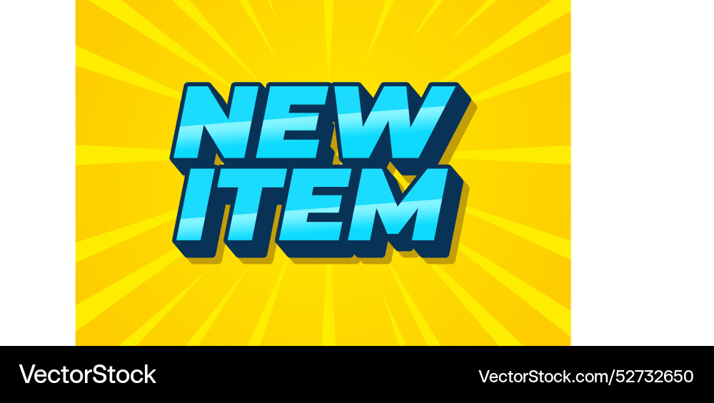 New item text effect in 3d style for print ad New item text effect in 3d style for print ad vector image