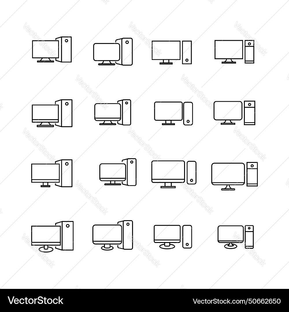 Personal computer line icon design Personal computer line icon design Vector Image