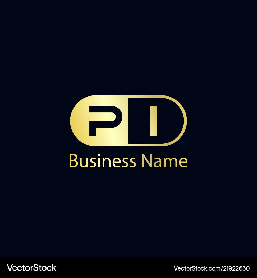 Pi Initial Logo Template Vector Image