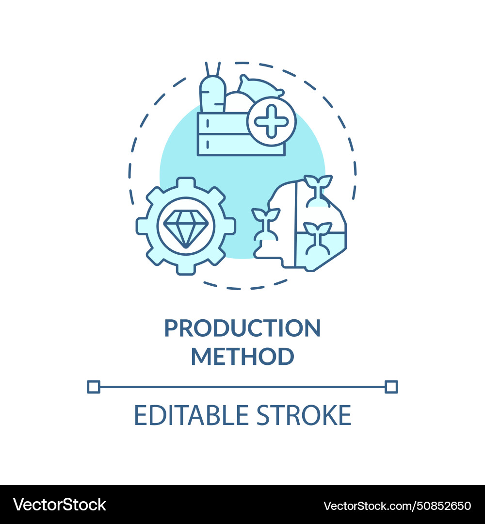 Production method soft blue concept icon Vector Image