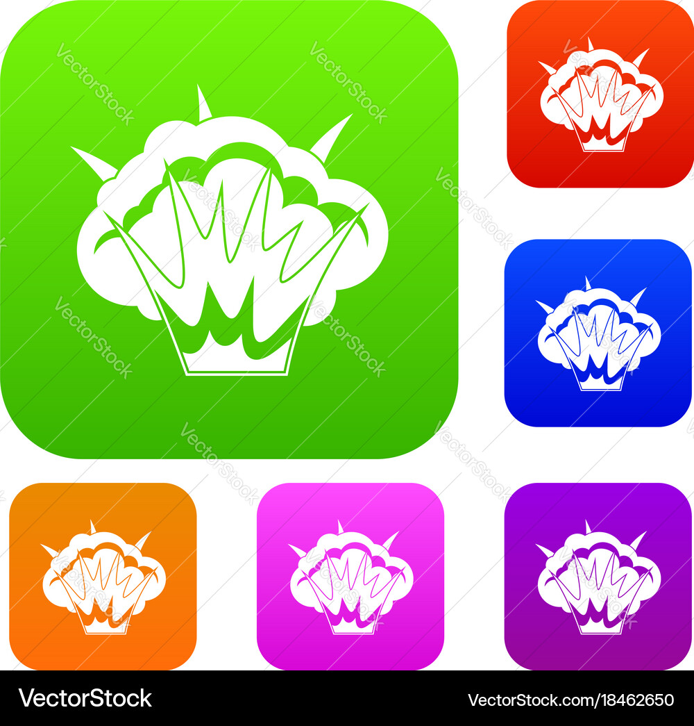 Projectile explosion set color collection Vector Image